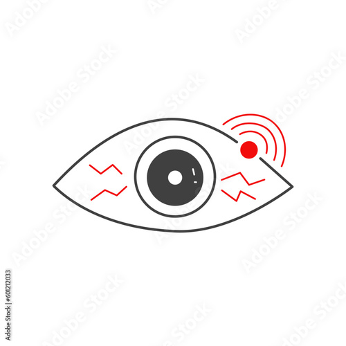 Eye sore color line icon, disease and allergy, eye redness vector icon, vector graphics, editable stroke filled outline sign, eps 10.