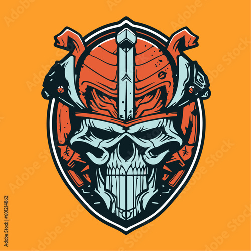 Abstract skull warrior graphic for tshirt