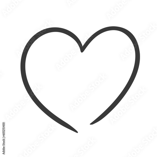 Black heart shape isolated on white background. Vector illustration