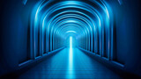 Blue spotlight corridor background illustration