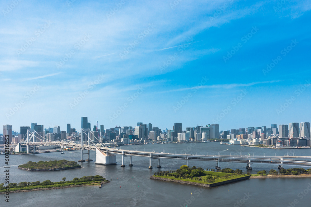 Fototapeta premium (東京都-都市風景)青空とお台場湾岸風景４