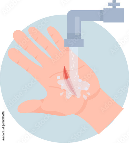 Wounds First Aid With Water