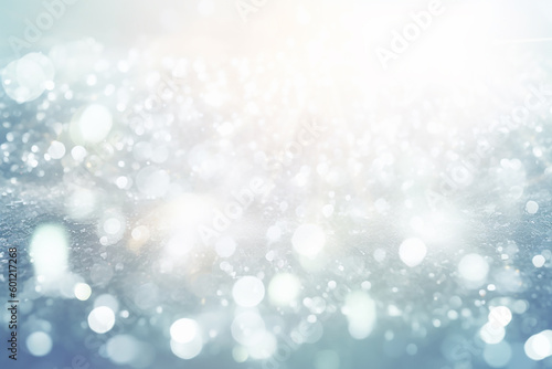 Bokeh lights background with shimmering sparkles. Generative AI