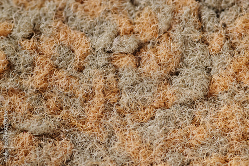 Macro shot of dust and dirt of carpet surface