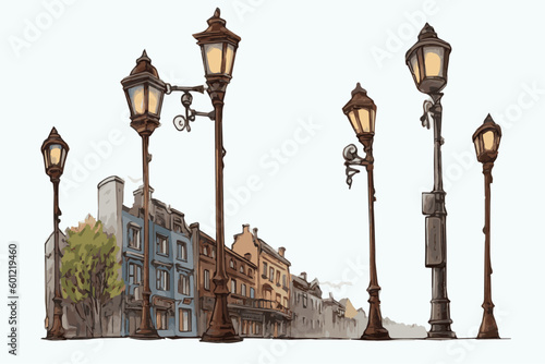 street lamp in the town
