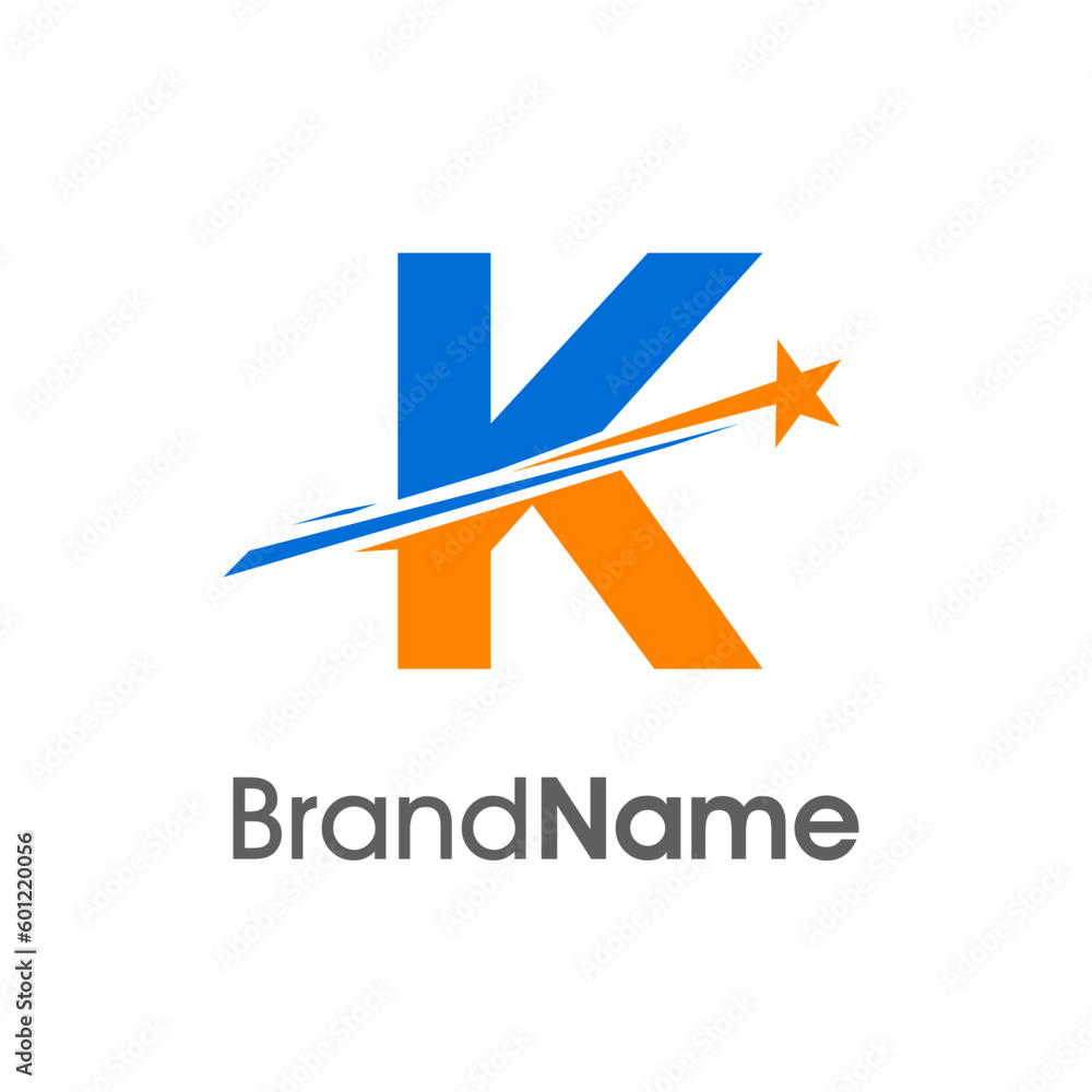 Initial K Meteor Star Logo Initial K Meteor Star Logo