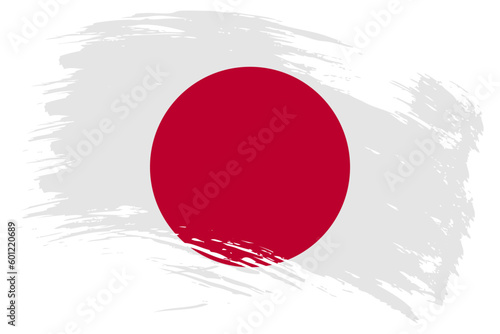 Japan brush stroke flag vector background. Hand drawn grunge style Japanese isolated banner