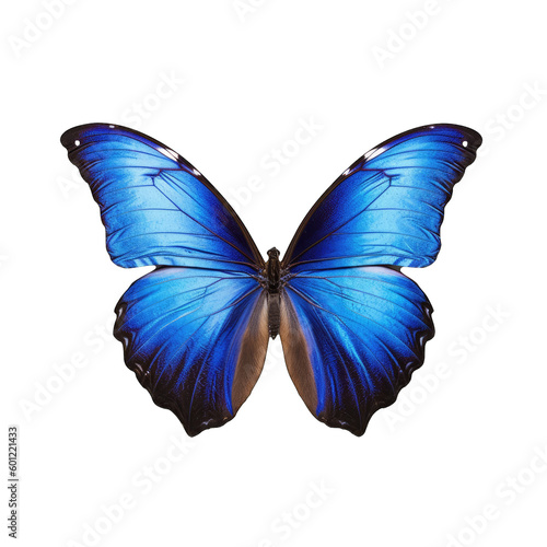 transparent background of a blue morpho butterfly For decorating projects easily. generative AI © Prime Lens