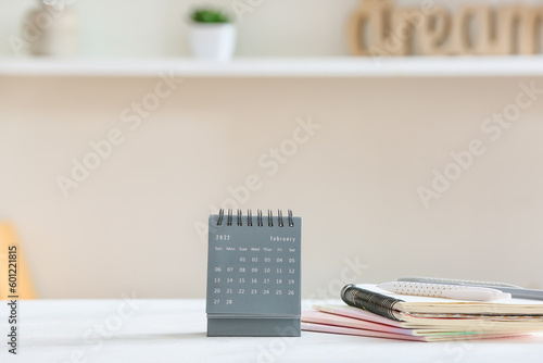 Flip paper calendar for Feb...