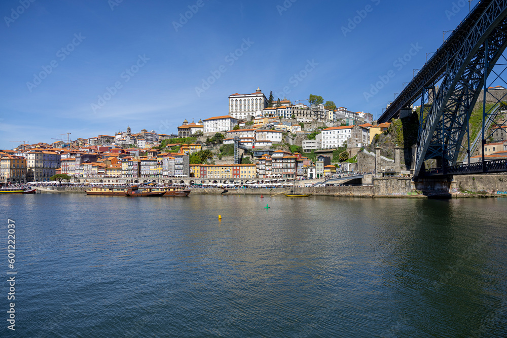 Fototapeta premium Porto, Portugal. View of the Dom Luis I Bridge over Douro river and the cityscape of Porto in the background.