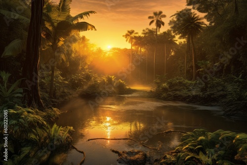 Spectacular Tropical Sunrise in Australian Landscape Style  Generative AI