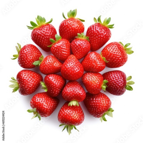 Red berry strawberry pattern isolated on white background