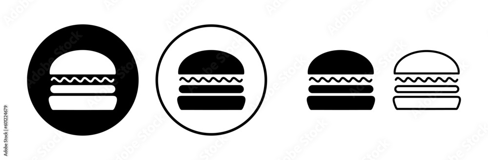 Burger icon vector. hamburger logo icon. fast food icon Burger icon vector. hamburger logo icon. fast food icon