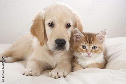 Cute puppy and kitten Generative AI