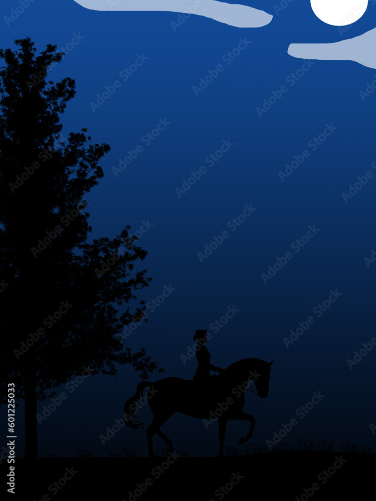 silhouette of a horse in the woods silhouette of a horse in the woods