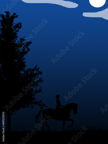 silhouette of a horse in the woods