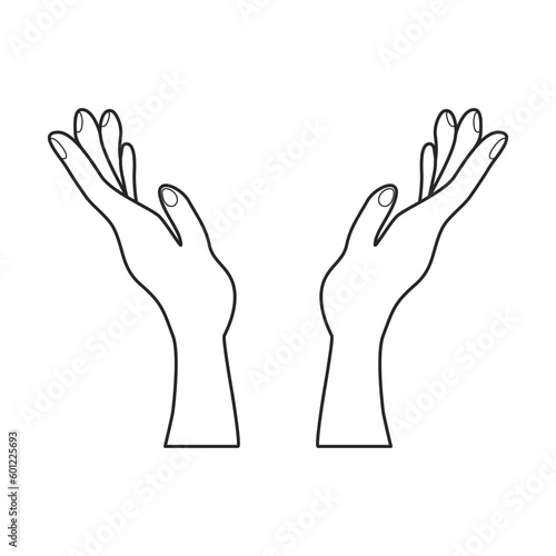 free hands art vector on white background.