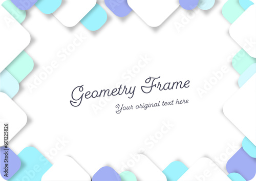 シンプルな幾何学フレーム2パステルブルー