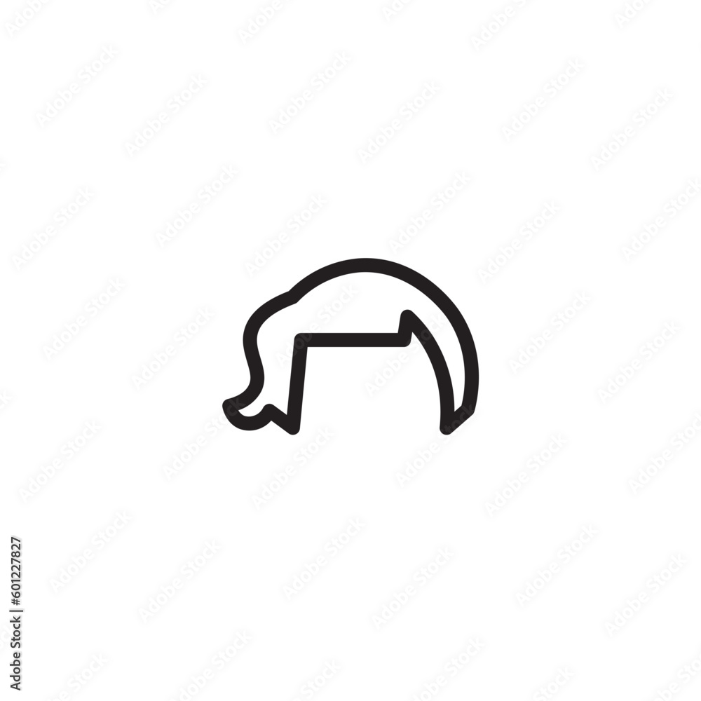 Male Hair Anatomy Outline Icon Male Hair Anatomy Outline Icon
