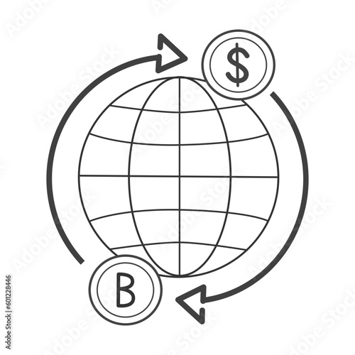 international currency exchange -  editable vector illustration.