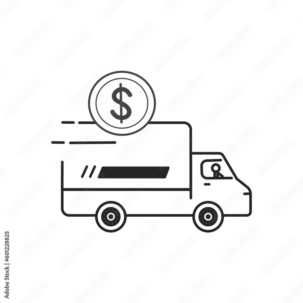cost shipping icon, delivery fee, free or pay logistic, export price, thin line symbol on white background - editable stroke vector eps10 cost shipping icon, delivery fee, free or pay logistic, export price, thin line symbol on white background - editable stroke vector eps10