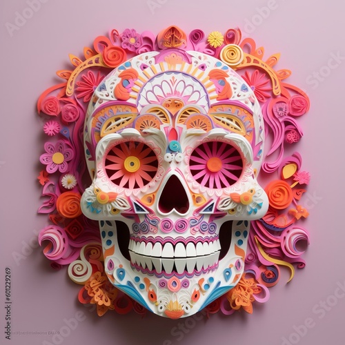 Candy Skulls Made of Paper Cutouts