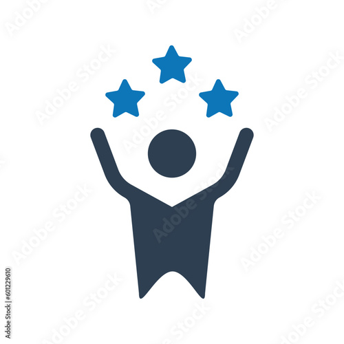 Customer Review, Success, Reward, Winner, puzzle stars icon