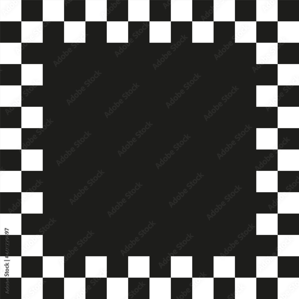 Checkers frame black background. Photo frame. Sport game. Vector illustration. Checkers frame black background. Photo frame. Sport game. Vector illustration.