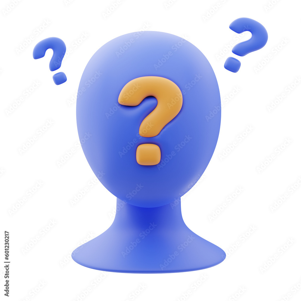head questions 3d icon head questions 3d icon
