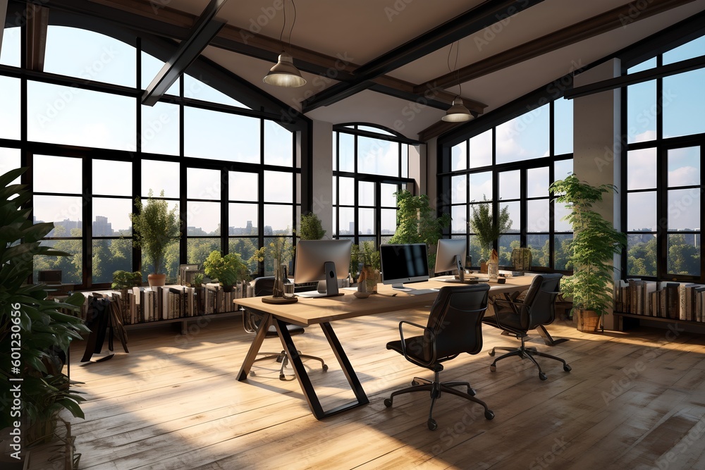 Fototapeta premium Office space, generative ai