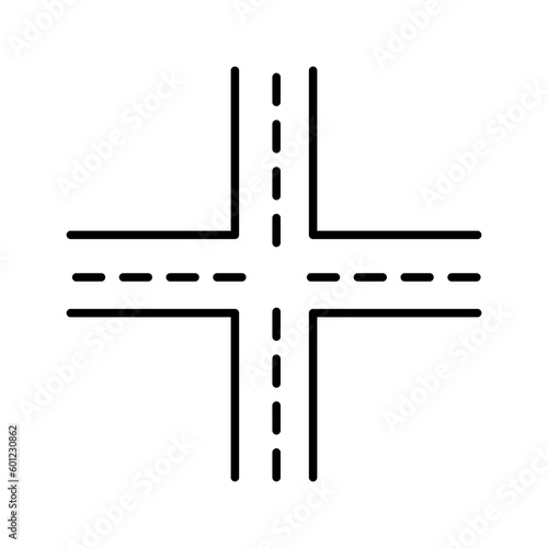 Intersection icon,vector illustration. vector intersection icon illustration isolated on White background