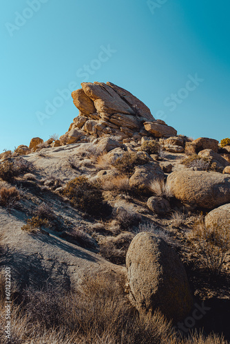 Sunset on Rock Formation, Joshua Tree National Park, California, United States
