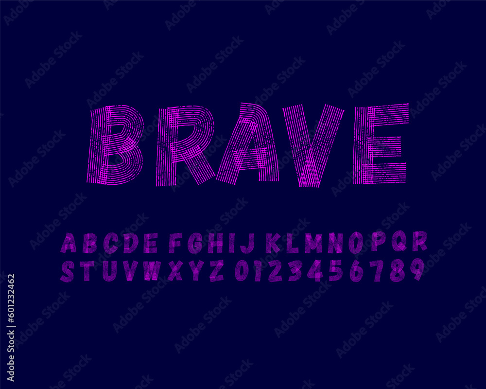 Obraz premium Font set design inspired by stamping grunge effect - Bold version