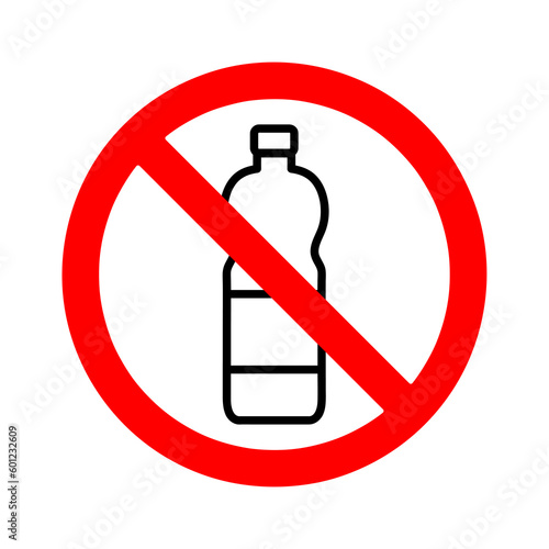 Prohibition ingestion bottles sign illustration on white background..eps