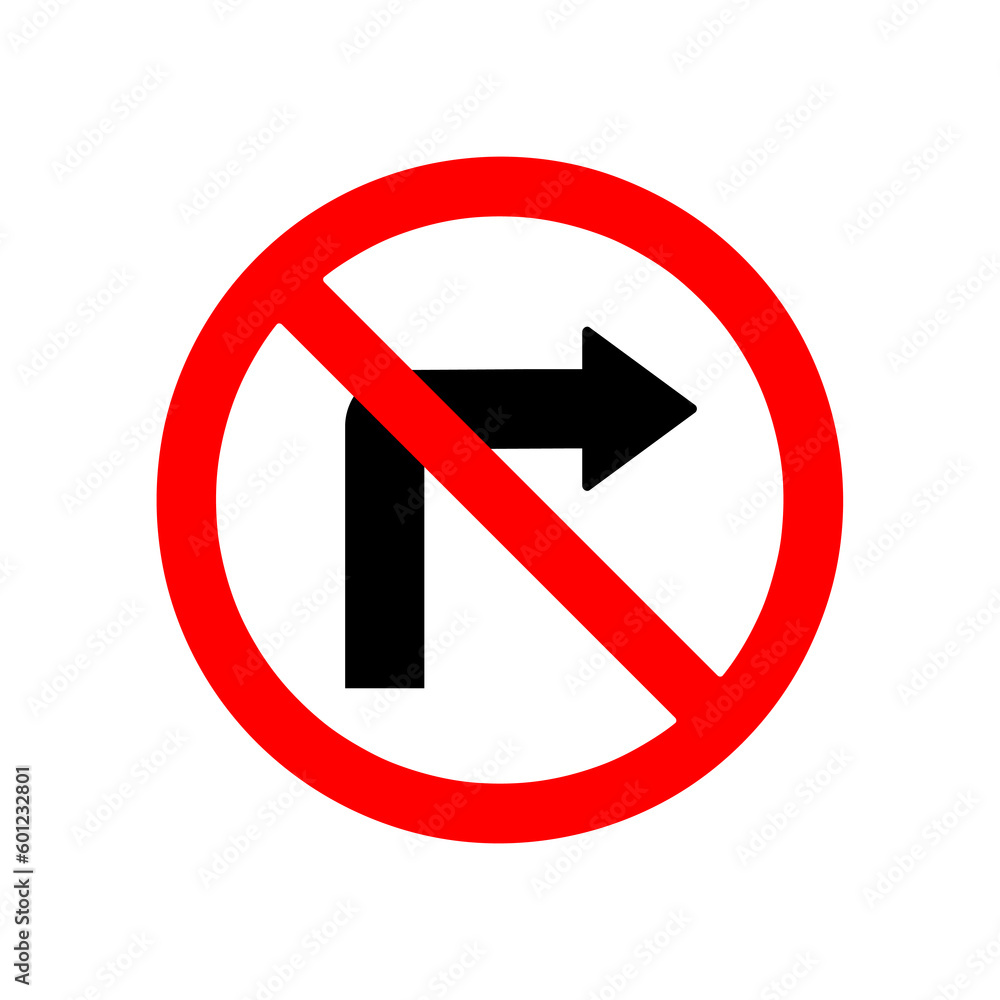 Round traffic sign, Turn right. Allow traffic right or go right side sign.eps Round traffic sign, Turn right. Allow traffic right or go right side sign.eps