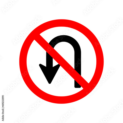 Free Download u-turn prohibited sign illustration on white background..eps - GFXLoad