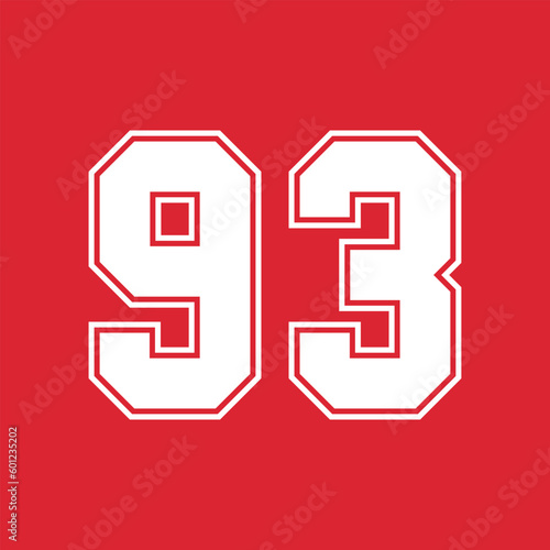 Basketball and Baseball Sport Numbers 93