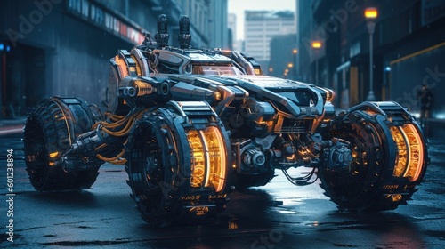 science fiction vehicle. Generative ai