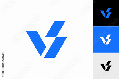 initial letter vs logo vector premium design