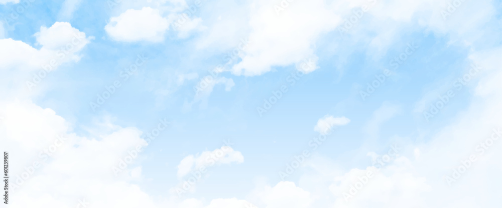 Beautiful blue and white sky background textures. Blue sky with beautiful natural white clouds image