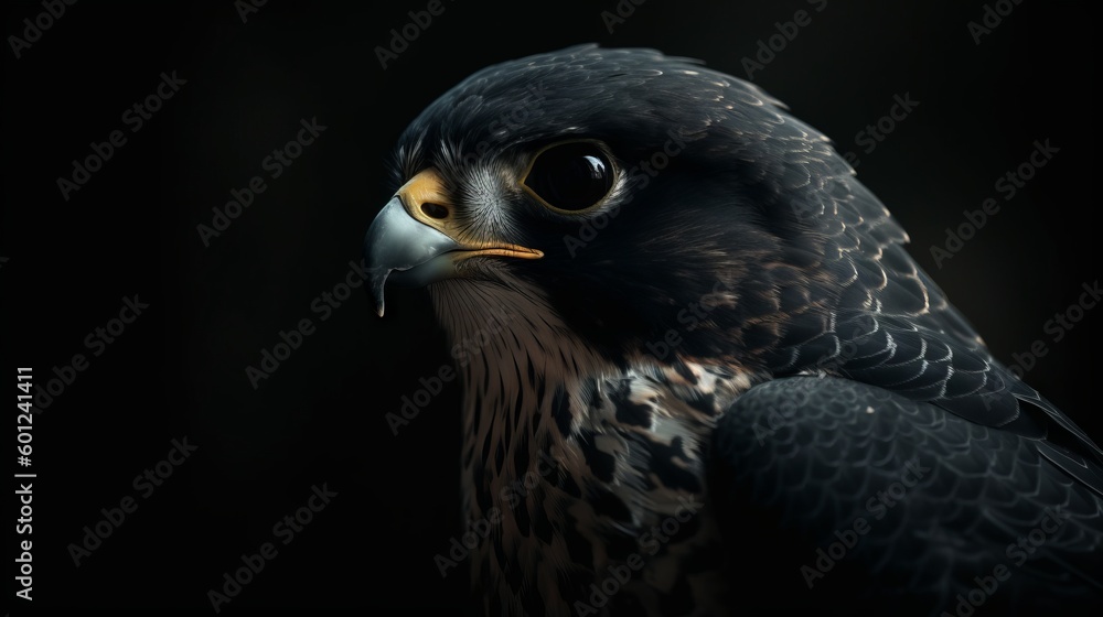 Portrait of a peregrine falcon; generative Ai image Portrait of a peregrine falcon; generative Ai image