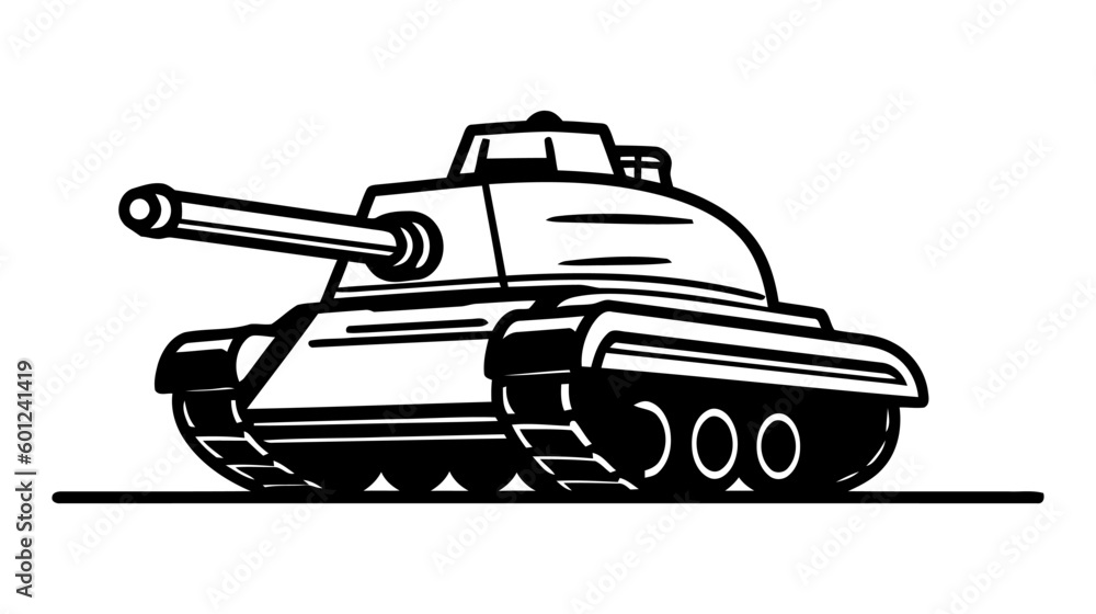 Silhouette tank logo template. Vector illustration isolated on white background. Silhouette tank logo template. Vector illustration isolated on white background.