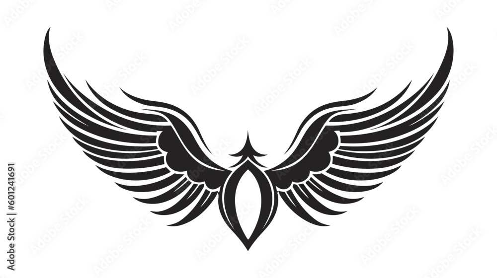 Angel wings, bird wings collection cartoon hand drawn vector illustration. Logo, icon Angel wings, bird wings collection cartoon hand drawn vector illustration. Logo, icon