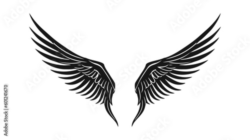 Angel wings  bird wings collection cartoon hand drawn vector illustration. Logo  icon