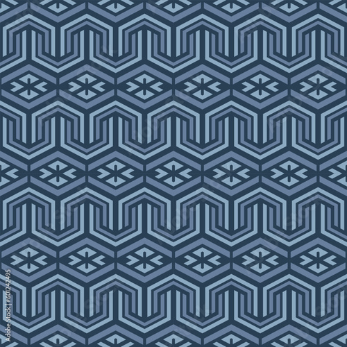 Japanese Zigzag Diamond Mesh Vector Seamless Pattern