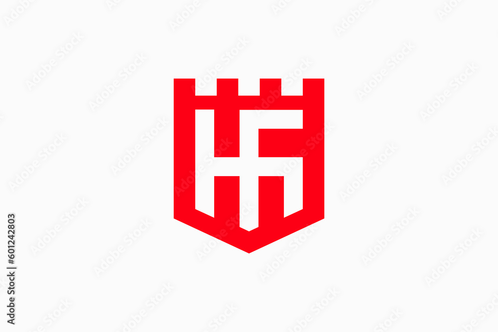 initial letter fh with shield red logo vector premium design initial letter fh with shield red logo vector premium design