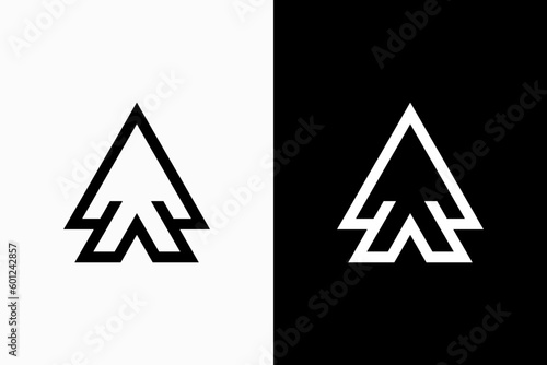 initial letter aw logo vector premium design