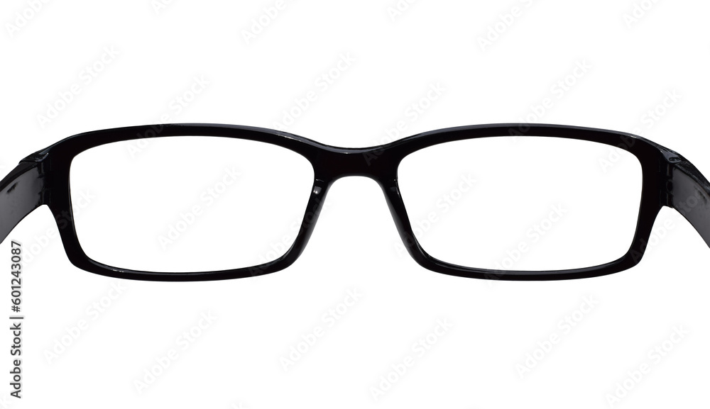 Black eyeglasses frames from personal perspective isolated cutout on transparent Black eyeglasses frames from personal perspective isolated cutout on transparent