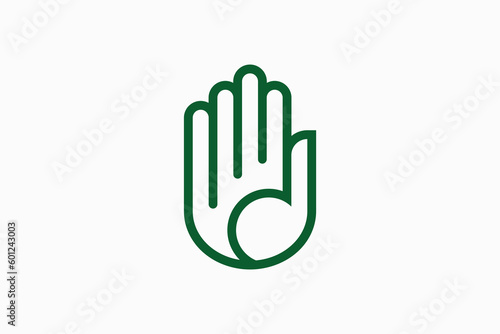 hand high five logo vector premium design