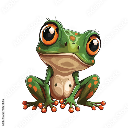vector cute frog cartoon style